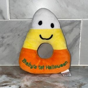 Koala Baby First Halloween Candy Corn BABYS 1ST HALLOWEEN Plush Ring Grip Rattle